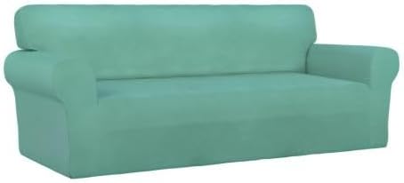 PureFit Stretch Couch Covers for Sofa Large Sofa Slipcovers Cyan | 1-Piece Sofa Cover Washable Soft Couch Protector, Couch Slipcover with Non Skid Foam and Elastic Bottom for Kids, Dogs - Image 8