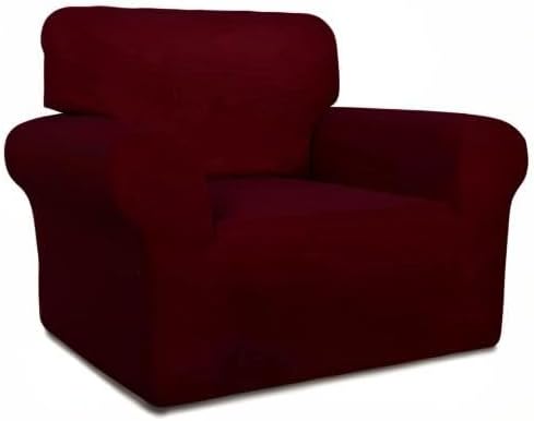 PureFit Super Stretch Chair Covers Fleece Couch Covers for Sofa Wine | 1-Piece Spandex Couch Cover Soft Couch Protector, Sofa Cover Washable with Non Skid Foam and Elastic Bottom for Kids, Dogs - Image 8