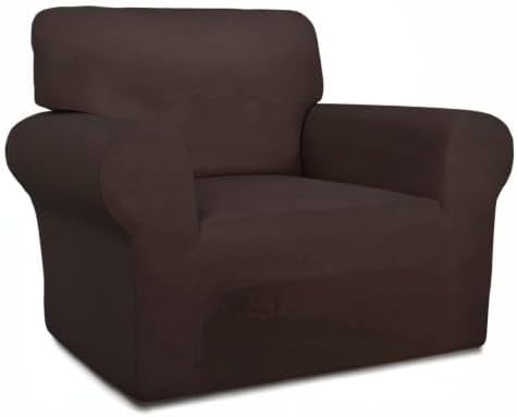 PureFit Stretch Chair Covers Fleece Couch Covers for Sofa Chocolate | 1-Piece Spandex Couch Cover Soft Couch Protector, Sofa Cover Washable with Non Skid Foam and Elastic Bottom for Kids, Dogs - Image 8