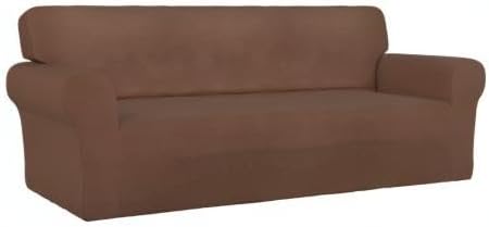 PureFit Stretch Couch Covers for Sofa Large Sofa Slipcovers Brown | 1-Piece Sofa Cover Washable Soft Couch Protector, Couch Slipcover with Non Skid Foam and Elastic Bottom for Kids, Dogs - Image 8