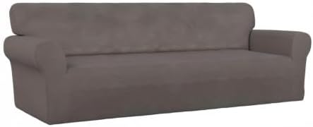 PureFit Stretch Couch Covers for Sofa 4 Seater Slipcovers Taupe | 1-Piece Sofa Cover Washable Soft Couch protector, Couch Slipcover with Non Skid Foam and Elastic Bottom for Kids, Dogs - Image 8