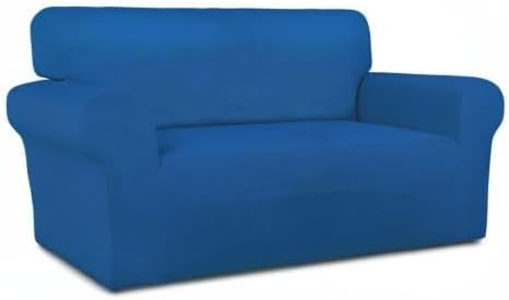 PureFit Stretch Loveseat Covers Fleece Couch Covers for Sofa Classic Blue | 1-Piece Sofa Slipcover Soft Couch Protector, Sofa Cover Washable with Non Skid Foam and Elastic Bottom for Kids, Dogs - Image 8