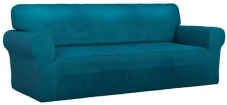 PureFit Stretch Oversized Couch Covers Sofa Slipcovers Peacock Blue | 1-Piece Sofa Cover Washable Soft Couch Protector, Couch Slipcover with Non Skid Foam and Elastic Bottom for Kids, Dogs - Image 8