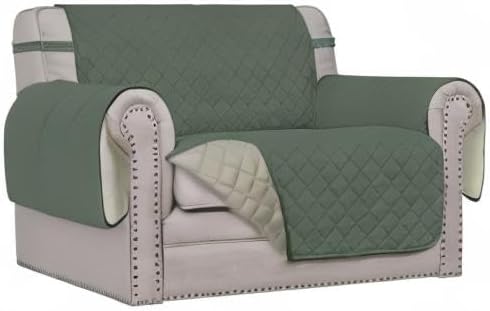 Easy-Going Reversible Couch Cover, Oversized Chair, Greyish Green/Beige | Machine Washable Slipcover For Dogs, Water Resistant Furniture Mat For Living Room, Non-Slip Sofa Cover, Pet Friendly - Image 8