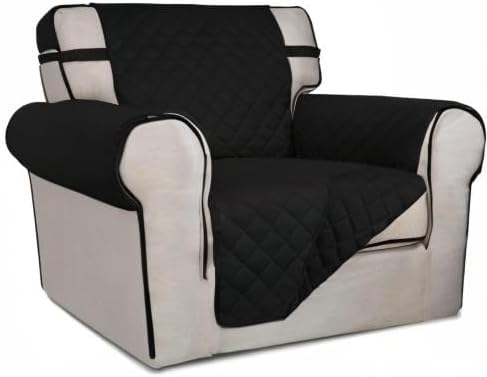 PureFit Reversible Chair Sofa Cover Dog Couch Covers for Sofa, 25.5 in | Black/Black, Water Resistant Couch Protector, Washable Pet Couch Cover with Non Slip and Elastic Straps For Kids - Image 8