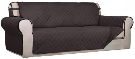 PureFit Reversible Quilted Sofa Cover Dog Couch Covers for Sofa, 66 in | Chocolate/Chocolate, Water Resistant, Washable, Non Slip and Elastic Straps, For Kids, Dogs, Pets - Image 8