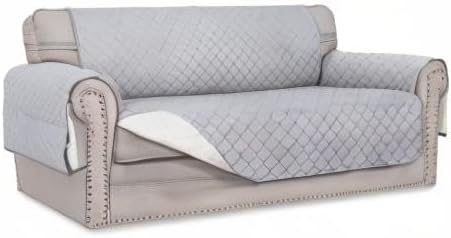 Easy-Going Reversible Couch Cover, 2 Cushion Sofa, Light Gray/Ivory | Oversized Loveseat Slipcover For Dogs, Water Resistant Mat, Living Room, Non-Slip Sofa Cover, Pet Friendly - Image 7