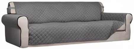 PureFit Reversible Quilted Couch Covers for Dogs Sofa Cover 4 Seater 88" | Gray/Gray, Water Resistant Couch Protector, Washable Pet Couch Cover with Non Slip and Elastic Straps For Kids - Image 8