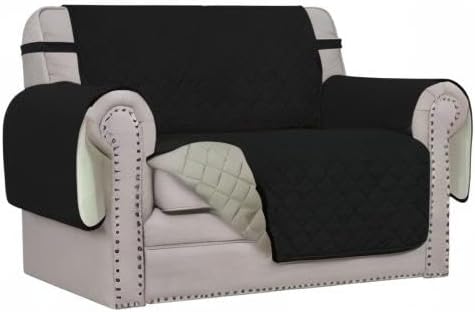 Easy-Going Reversible Couch Cover, Oversized Chair, Black/Beige | Machine Washable Slipcover For Dogs, Water Resistant Furniture Mat For Living Room, Non-Slip Sofa Cover, Pet Friendly - Image 8
