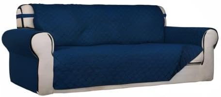 PureFit Reversible Quilted Sofa Cover Dog Couch Covers for Sofa, 66 in | Navy/Navy, Water Resistant Couch Protector, Washable Pet Couch Cover with Non Slip and Elastic Straps For Kids - Image 8