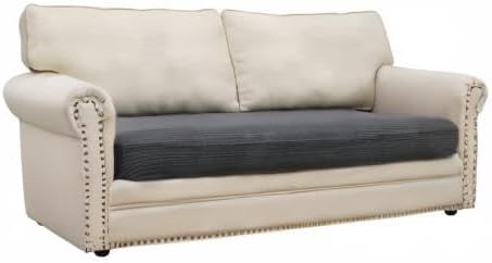 Eismodra Couch Cushion Covers Magic Stretch Sofa Slipcover for 3 Cushion Couch Dogs Pet L Shape 2 Seat Replacement Furniture Protector,Dark Gray Length 37-53 inches(Only 1 Piece) - Image 8