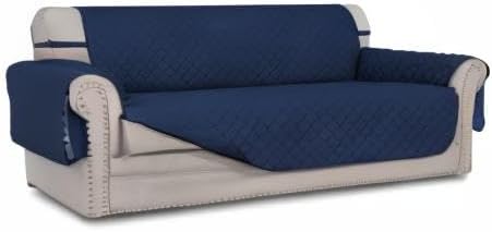 Easy-Going Reversible Couch Cover, 3 Cushion Sofa, Large, Navy/Navy | Machine Washable Slipcover For Dogs, Water Resistant Furniture Mat For Living Room, Non-Slip Sofa Cover, Pet Friendly - Image 9