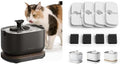 Bundle of PETLIBRO Cat Water Fountain Stainless Steel Tray, App Monitoring Cat Fountain Indoor, 2.5L/84oz Dockstream Pet Water Fountain, BPA-Free + PETLIBRO 4 Packs Replacement Filters for2 Months by Unknown