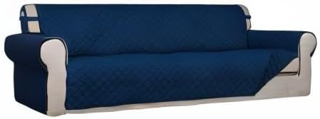 PureFit Reversible Quilted Couch Covers for Dogs Sofa Cover 4 Seater 88" | Navy/Navy, Water Resistant Couch Protector, Washable Pet Couch Cover with Non Slip and Elastic Straps For Kids - Image 8