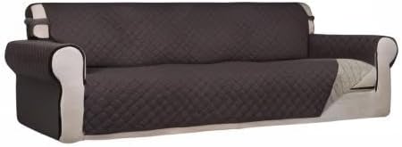PureFit Reversible Quilted Couch Covers for Dogs Sofa Cover 4 Seater 88" | Chocolate/Beige, Water Resistant Couch Protector, Washable Pet Couch Cover with Non Slip and Elastic Straps For Kids - Image 8