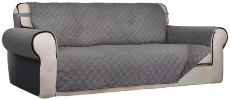 PureFit Reversible Quilted Sofa Cover Dog Couch Covers for Sofa, 66 in | Gray/Gray, Water Resistant Couch Protector, Washable Pet Couch Cover with Non Slip and Elastic Straps For Kids - Image 8