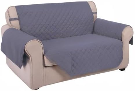 U-NICE HOME Loveseat Sofa Cover for 2 Cushion Couch, Dark Grey | 54''Oversized Loveseat Cover Washable, Pet Friendly, Elastic Straps, Water Repellent, Furniture Protector for 2 Cushion - Image 7