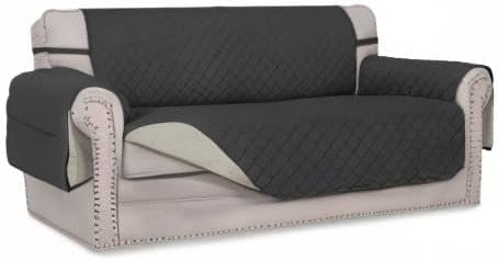 Easy-Going Reversible Couch Cover, 2 Cushion Sofa, Darkgray/Beige | Oversized Loveseat Slipcover For Dogs, Water Resistant Mat, Living Room, Non-Slip Sofa Cover, Pet Friendly - Image 7
