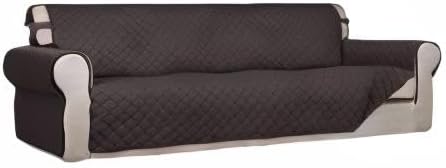 PureFit Reversible Quilted Couch Covers for Dogs Sofa Cover 4 Seater 88" | Chocolate/Chocolate, Water Resistant Couch Protector, Washable Pet Couch Cover with Non Slip and Elastic Straps For Kids - Image 8