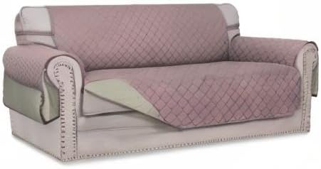 Easy-Going Reversible Couch Cover, 2 Cushion Sofa, Pink/Beige | Oversized Loveseat Slipcover For Dogs, Water Resistant Mat, Living Room, Non-Slip Sofa Cover, Pet Friendly - Image 7