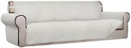PureFit Reversible Quilted Couch Covers for Dogs Sofa Cover 4 Seater 88" | Ivory/Ivory, Water Resistant Couch Protector, Washable Pet Couch Cover with Non Slip and Elastic Straps For Kids - Image 8