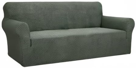 YEMYHOM Couch Cover Latest Jacquard Design High Stretch Sofa Covers for 3 Cushion Couch, Pet Dog Cat Proof Slipcover Non Slip Magic Elastic Furniture Protector (Large, Army Green) - Image 9