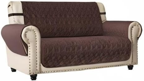 Ameritex Loveseat Cover Water-Resistant Quilted Furniture Protector with Back Nonslip Paws Slipcover for Dogs, Kids, Pets Loveseat Slipcover Stay in Place for Leather (46", Chocolate) - Image 9