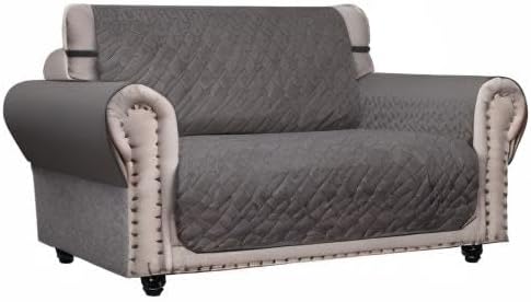 Ameritex Loveseat Cover Water-Resistant Quilted Furniture Protector with Back Nonslip Paws Slipcover for Dogs, Kids, Pets Loveseat Slipcover Stay in Place for Leather (54", Dark Grey) - Image 7