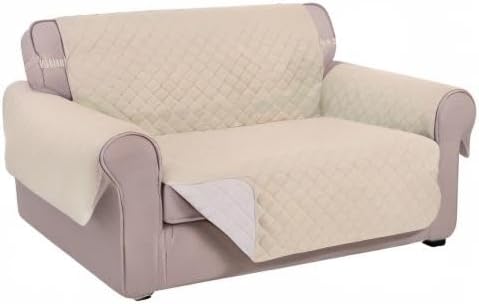 U-NICE HOME Loveseat Sofa Cover for 2 Cushion Couch, Sand/Beige | 45''Loveseat Cover Washable, Pet Friendly, Elastic Straps, Water Repellent, Furniture Protector for 2 Cushion - Image 7