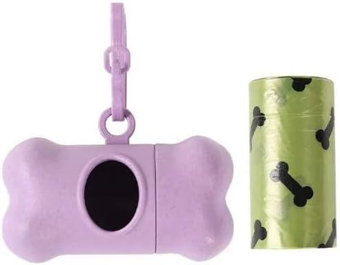 Dog Waste Bag Dispenser, Bone Shaped, Portable Pet Poop Bag Holder with Carabiner Clip, 2 Pack (Purpple Sky Blue) - Image 3