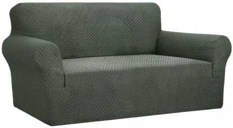 YEMYHOM Couch Cover Latest Jacquard Design High Stretch Sofa Covers for 2 Cushion Couch, Pet Dog Cat Proof Loveseat Slipcover Non Slip Magic Elastic Furniture Protector (Loveseat, Army Green) - Image 8