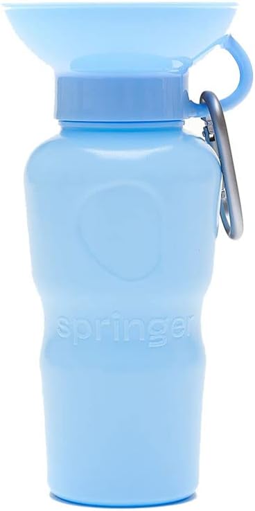 Springer Dog Water Bottle | Portable Travel Drinking Feeder Dispenser for Dogs & Puppies | As Seen on Shark Tank | Leak-Proof Bowl | BPA-Free | Outdoor Walking, Hiking & Travel | 22oz Blue - Image 4