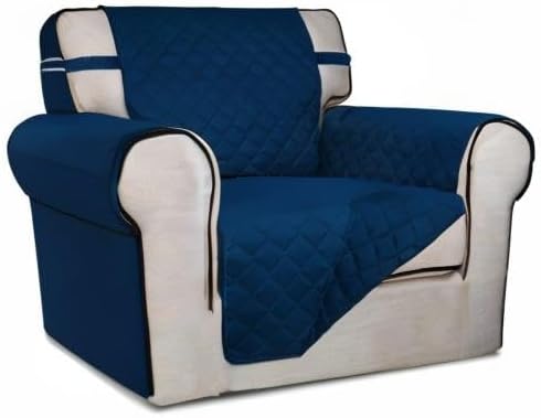 PureFit Reversible Chair Sofa Cover Dog Couch Covers for Sofa, 25.5 in | Navy/Navy, Water Resistant Couch Protector, Washable Pet Couch Cover with Non Slip and Elastic Straps For Kids - Image 8