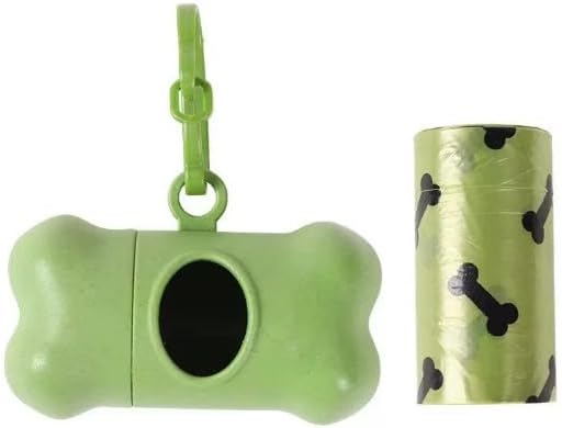 Dog Waste Bag Dispenser, Bone Shaped, Portable Pet Poop Bag Holder with Carabiner Clip, 2 Pack (Yellow Green) - Image 4