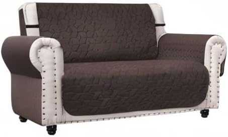 Ameritex Loveseat Cover Water-Resistant Quilted Furniture Protector with Back Nonslip Paws Slipcover for Dogs, Kids, Pets Loveseat Slipcover Stay in Place for Leather (Chocolate, 54'') - Image 9