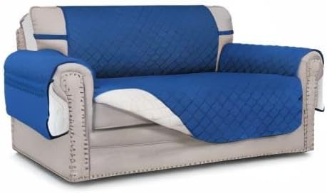 Easy-Going Reversible Couch Cover, 2 Cushion Sofa, Loveseat, Blue/Ivory | Machine Washable Slipcover For Dogs, Water Resistant Furniture Mat For Living Room, Non-Slip Sofa Cover, Pet Friendly - Image 10