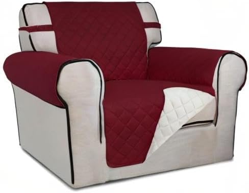 PureFit Reversible Chair Sofa Cover Dog Couch Covers for Sofa, 25.5 in | Red/Ivory, Water Resistant Couch Protector, Washable Pet Couch Cover with Non Slip and Elastic Straps For Kids - Image 8