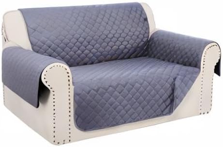 Reversible Loveseat Couch Sofa Covers, 2-Seater, Dark Grey | Loveseat Covers for Dogs Water Repellent, Friendly Furniture Protector with Elastic Straps for Living Room - Image 7