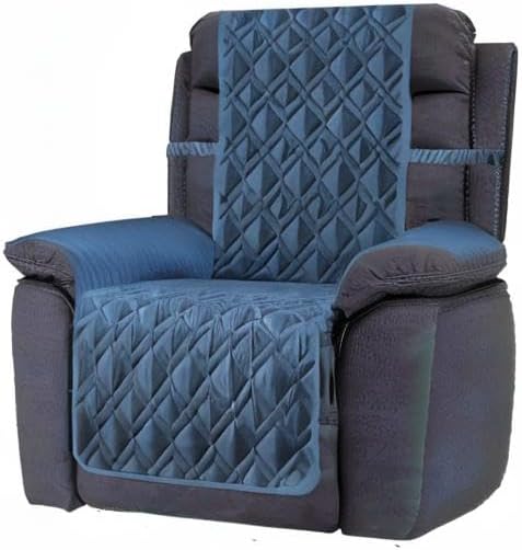 Ameritex Waterproof Nonslip Recliner Cover Stay in Place, Dog Chair Cover Furniture Protector, Ideal Recliner Slipcovers for Pets and Kids (Blue, 23") - Image 8