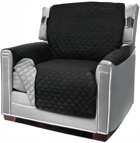 Sofa Shield® Couch Chair Slip Cover for Dogs with Strap, Black Gray | Reversible Furniture Protector, Stain and Tear Resistant Cushion Cover, Machine Washable Slipcover for Pets, Cats 70 inch - Image 10