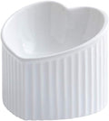 White Ceramic Raised Cat Bowls, Tilted Elevated Food or Water Bowls, Stress Free, Backflow Prevention, Dishwasher and Microwave Safe, Lead & Cadmium Free by HCHLQLZ