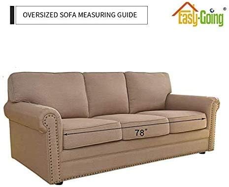 Easy-Going Reversible Oversized Couch Cover for 3 Cushion Couch Sofa Cover for Dogs Water Resistant Furniture Protector Cover with Foam Sticks for Pet (Oversized Sofa, Brown/Brown) | Machine Washable Slipcover For Dogs, Water Resistant Furniture Mat Fo... - Image 7