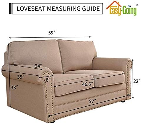 Easy-Going Reversible Loveseat Couch Cover for 2 Cushion Couch Sofa Cover for Dogs Water Resistant Furniture Protector with Foam Sticks Elastic Straps for Pet (Loveseat, Chocolate/Chocolate) | Loveseat Slipcover For Dogs, Water Resistant Furniture Mat,... - Image 7