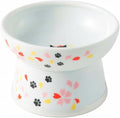 Necoichi Ceramic Elevated Cat Food Bowl (Sakura, Regular Flat) by NECOICHI