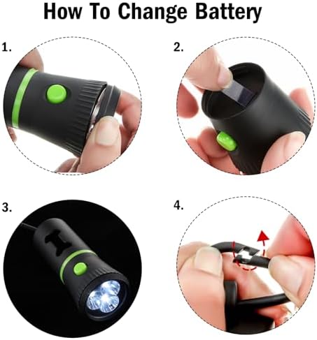 Mudder 2 Pack Dog Poop Bag Holder with Built-in LED Flashlight Black Pet Waste Dispenser for Leash with Clip and 2 Rolls Leak-proof Doggy Waste Bags for Dog Walking - Image 4