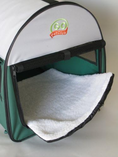 Go Pet Club 18" Rounded Top Soft Collapsible Dog Crate, Portable Pet Carrier, Thick Padded Pet Travel Crate for Indoor & Outdoor, Soft Sided Pet Foldable Kennel Cage with Durable Mesh Windows, Green - Image 3
