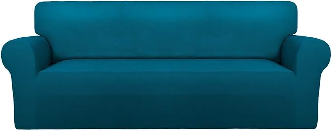 PureFit Stretch Oversized Couch Covers Sofa Slipcovers Peacock Blue | 1-Piece Sofa Cover Washable Soft Couch Protector, Couch Slipcover with Non Skid Foam and Elastic Bottom for Kids, Dogs by PureFit