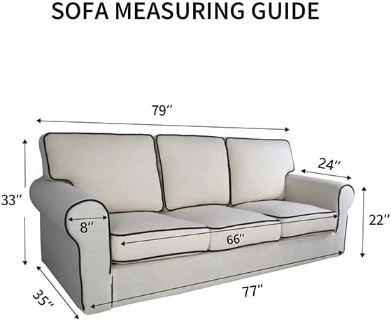 PureFit Reversible Quilted Sofa Cover Dog Couch Covers for Sofa, 66 in | Light Gray/Light Gray, Water Resistant Couch Protector, Washable Pet Couch Cover with Non Slip and Elastic Straps For Kids - Image 6