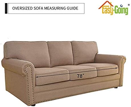 Easy-Going Reversible Oversized Couch Cover for 3 Cushion Couch Sofa Cover for Dogs Water Resistant Furniture Protector Cover with Foam Sticks for Pet (Oversized Sofa, Gray/Ivory) | Machine Washable Slipcover For Dogs, Water Resistant Furniture Mat For... - Image 7