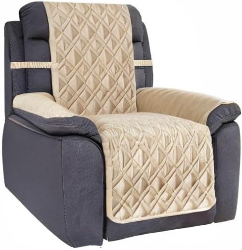 Ameritex Waterproof Nonslip Recliner Cover Stay in Place, Dog Chair Cover Furniture Protector, Ideal Recliner Slipcovers for Pets and Kids (Beige, 30'') - Image 8